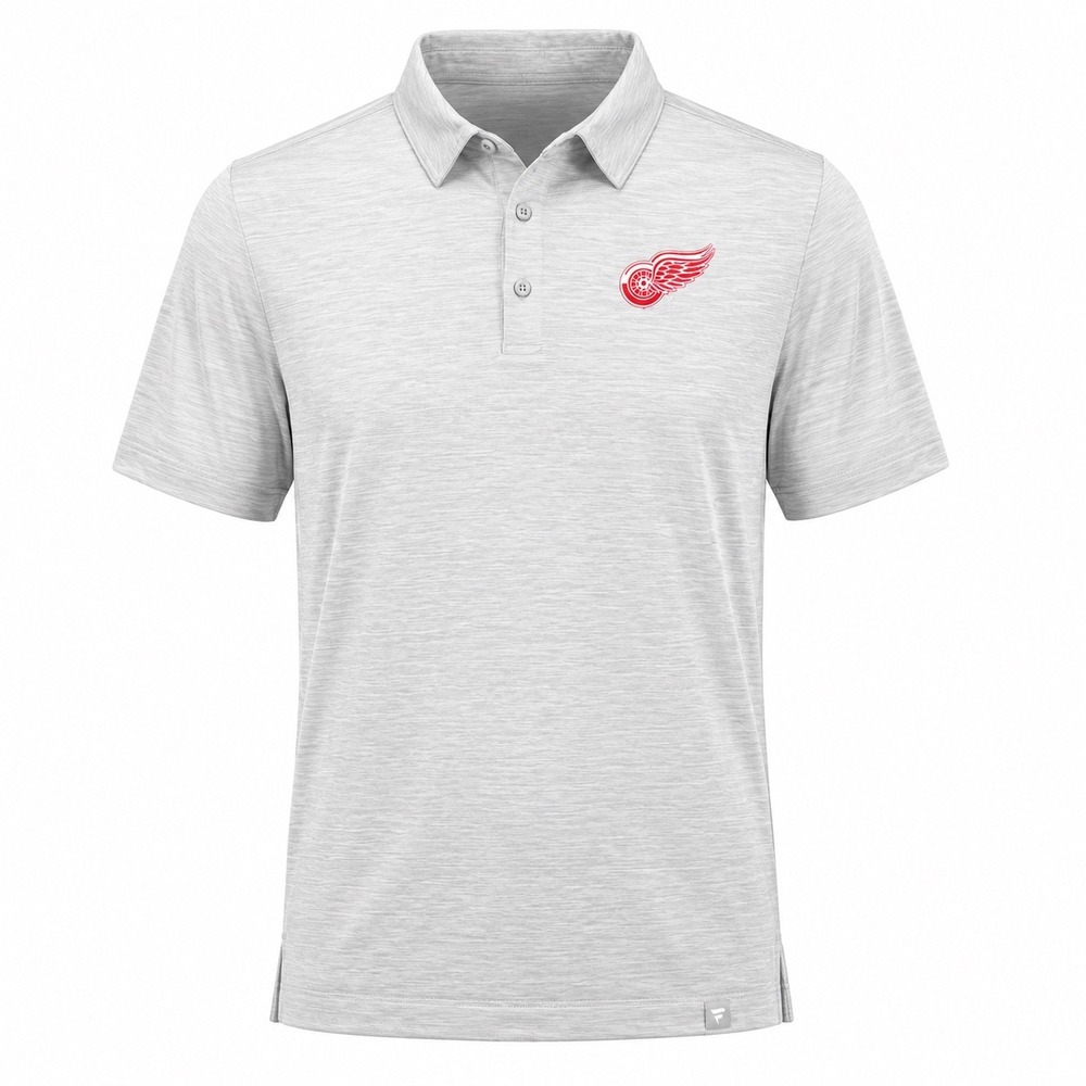 Detroit Red Wings NHL Men Grey Performance Polo Shirt Large sportswear hockey